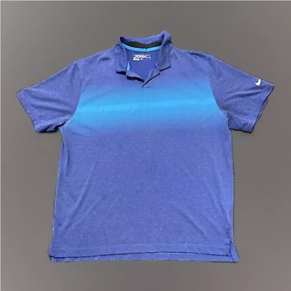 Nike Golf Men's size XL Tour Performance Blue Gradient Polo Shirt - Picture 3 of 8